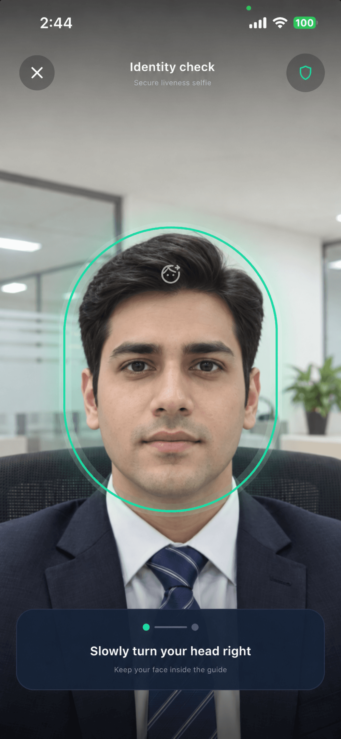 Liveness check screen in the Attendify Vision worker app
